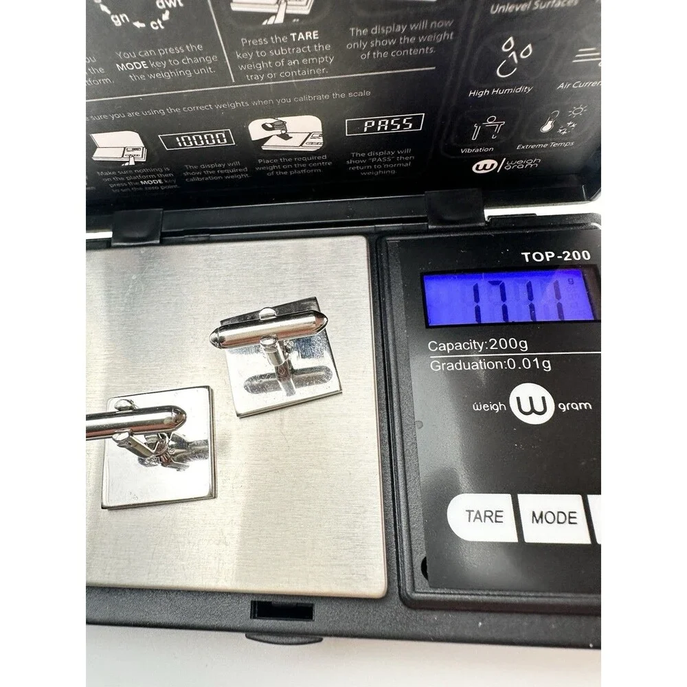 925 Sterling Silver Vintage Modernist Cufflinks